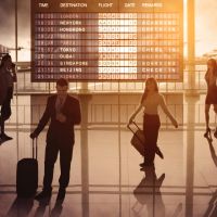 airport scene departure board