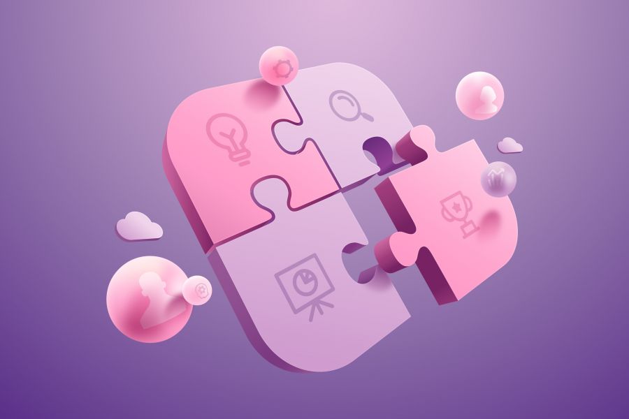 Purple 4 Piece Puzzle