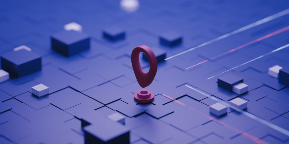 navigation pin on a futuristic map navigation pin on a futuristic map